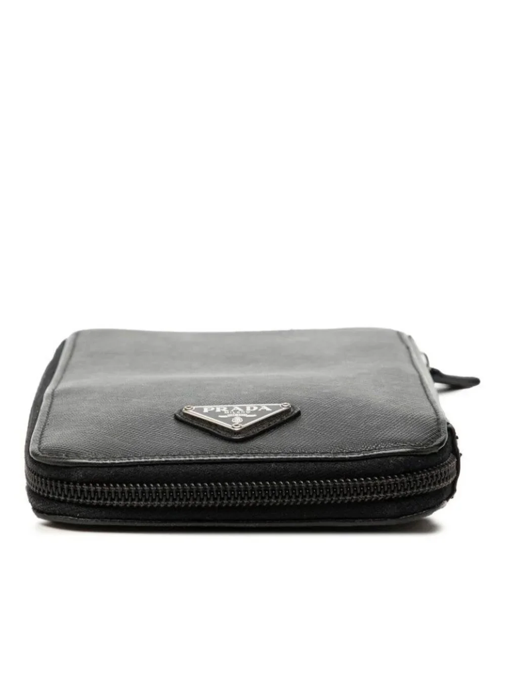 Prada Round Wallet Black Saffiano Leather